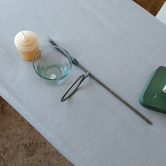 Handmade Vintage Wooden Snowman candle holder 13" tall made in Mexico votive - Picture 10 of 16